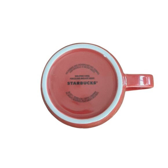 Starbuck's 2011 Coffee Tea Mug Red W/ White Christmas Partridge Bird 14oz - Picture 6 of 6